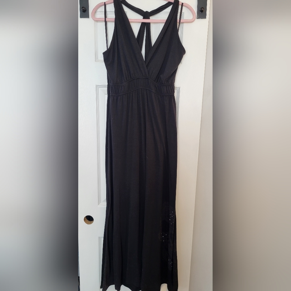 Torrid black maxi dress with skull print size 1